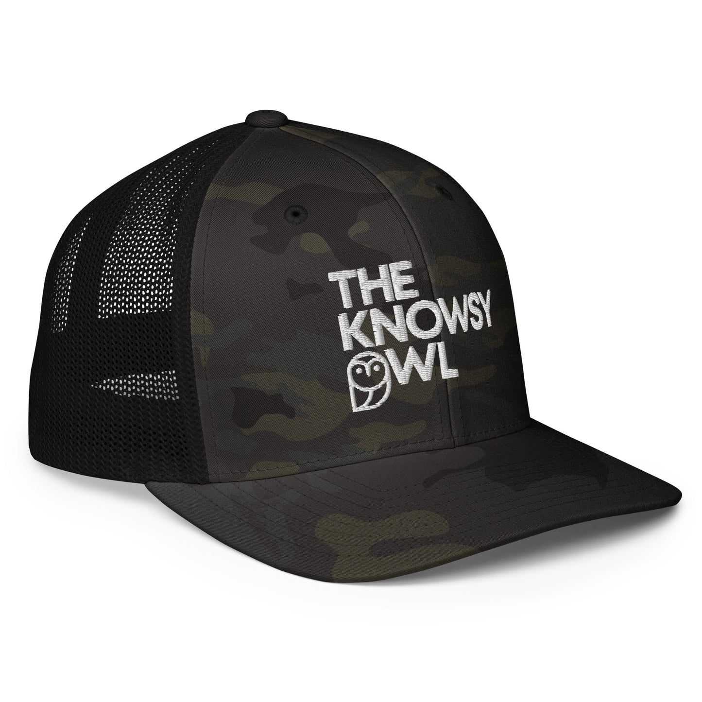 The Knowsy Owl Closed-Back Trucker Hat